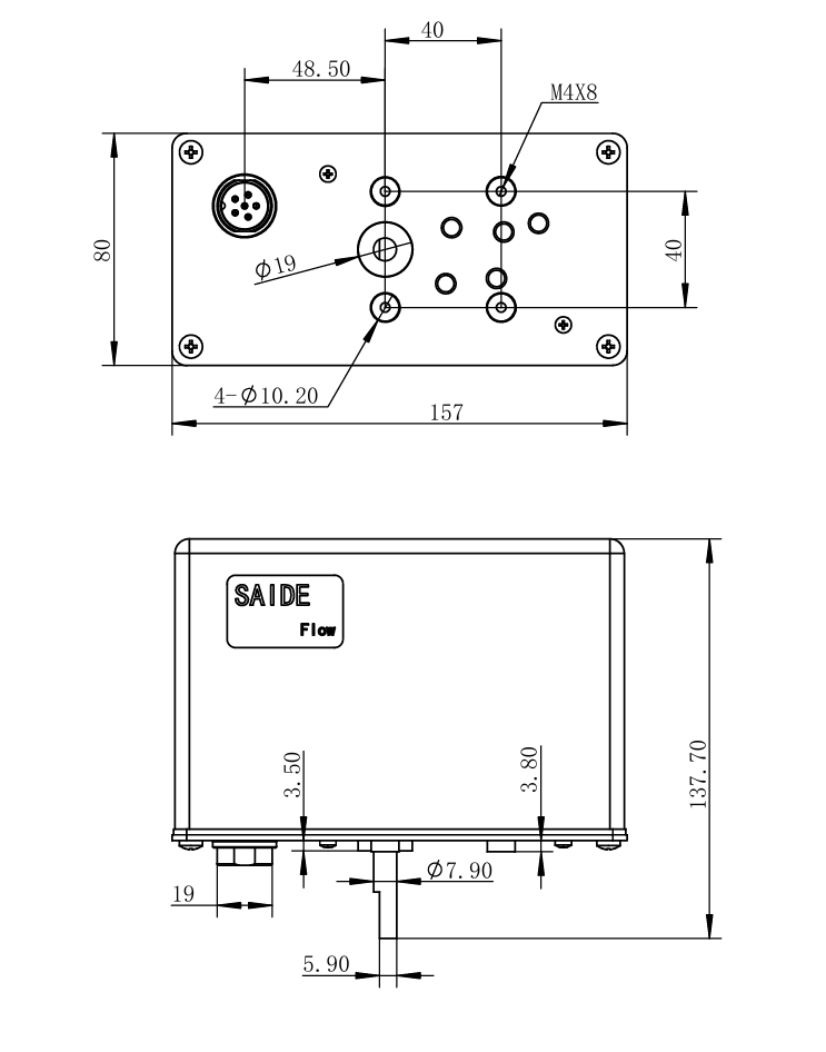 舵机SD-AS-MX3600外形尺寸